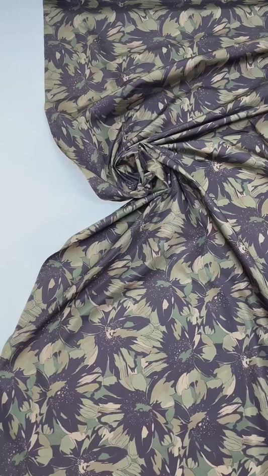 Itāļu poliamīda audums ar ziedu rakstu | 100% poliamīds | 152 cm