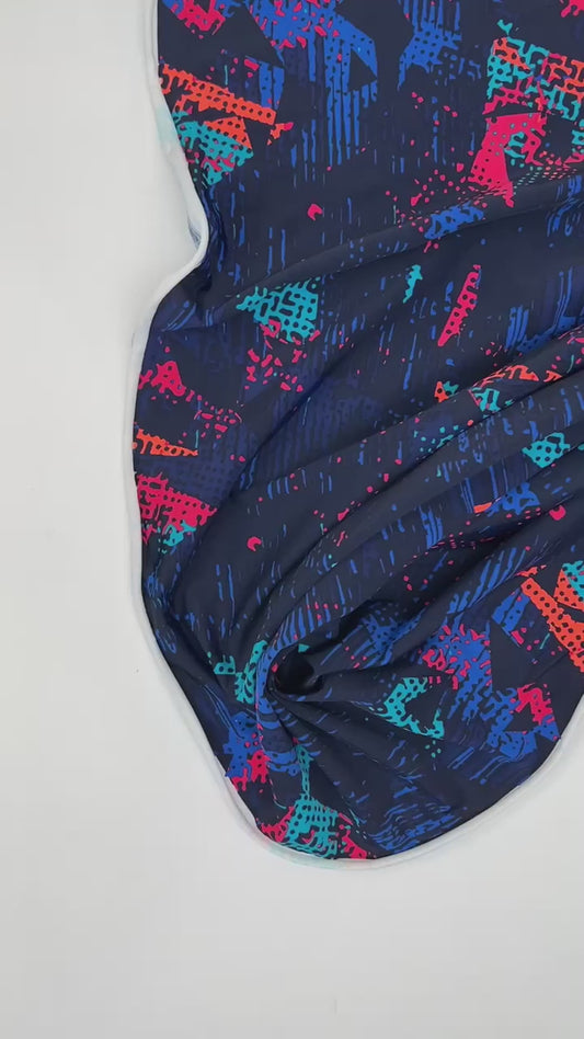 Italjalik mitmevärviline polüester-elastaan trikotaazspordiriie | 210 g/m², 135 cm