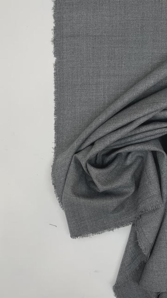 Pärast viimast tükki - villane kangas elastaani lisandiga - hall melange 200 g/m² - 42 cm