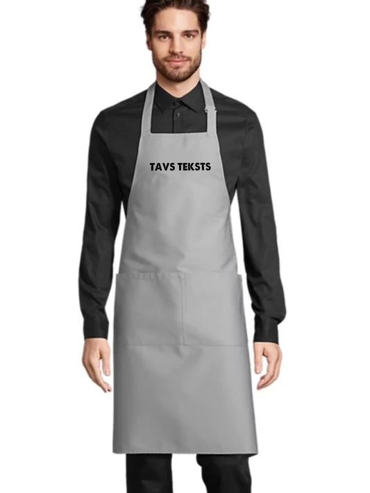 Attēls ar Priekšauts ar Tavu tekstu - pelēks – pieejams Šarlotes audumi