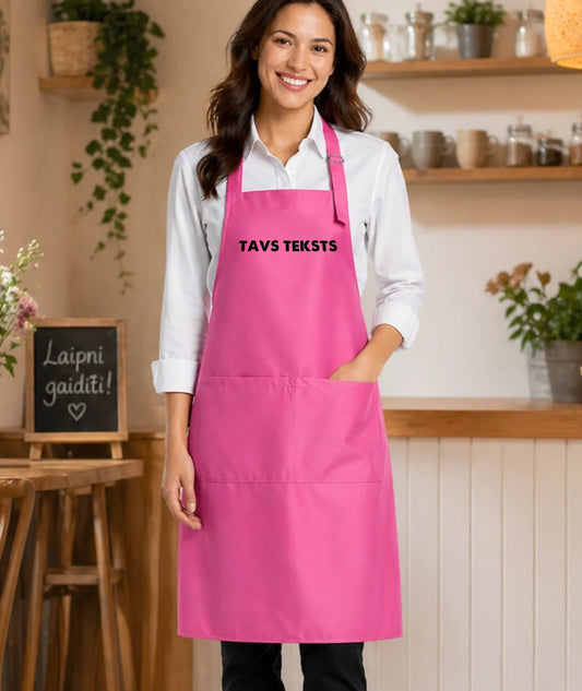 Attēls ar Priekšauts ar Tavu tekstu - rozā – pieejams Šarlotes audumi