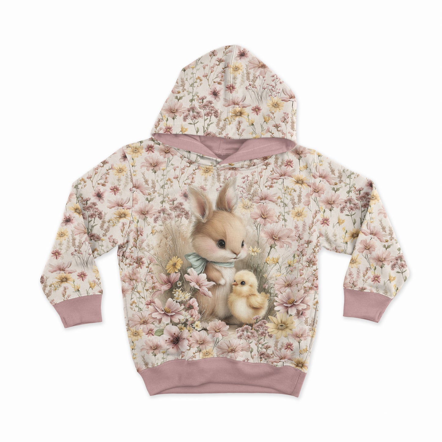 Silmkoeline trikotaažpaneel 40x50 cm – päikeselise jänku sõprus 250 g/m²