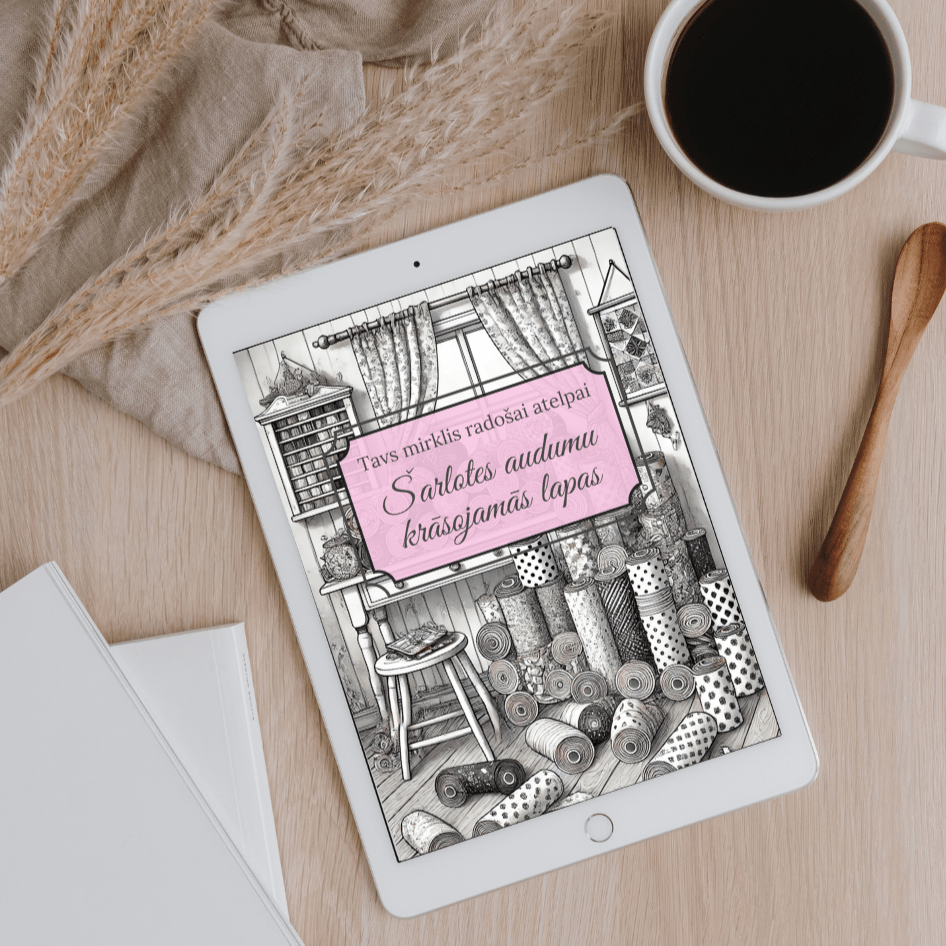 Šarlotes audumu krāsojamās lapas – Tavs mirklis radošai atelpai