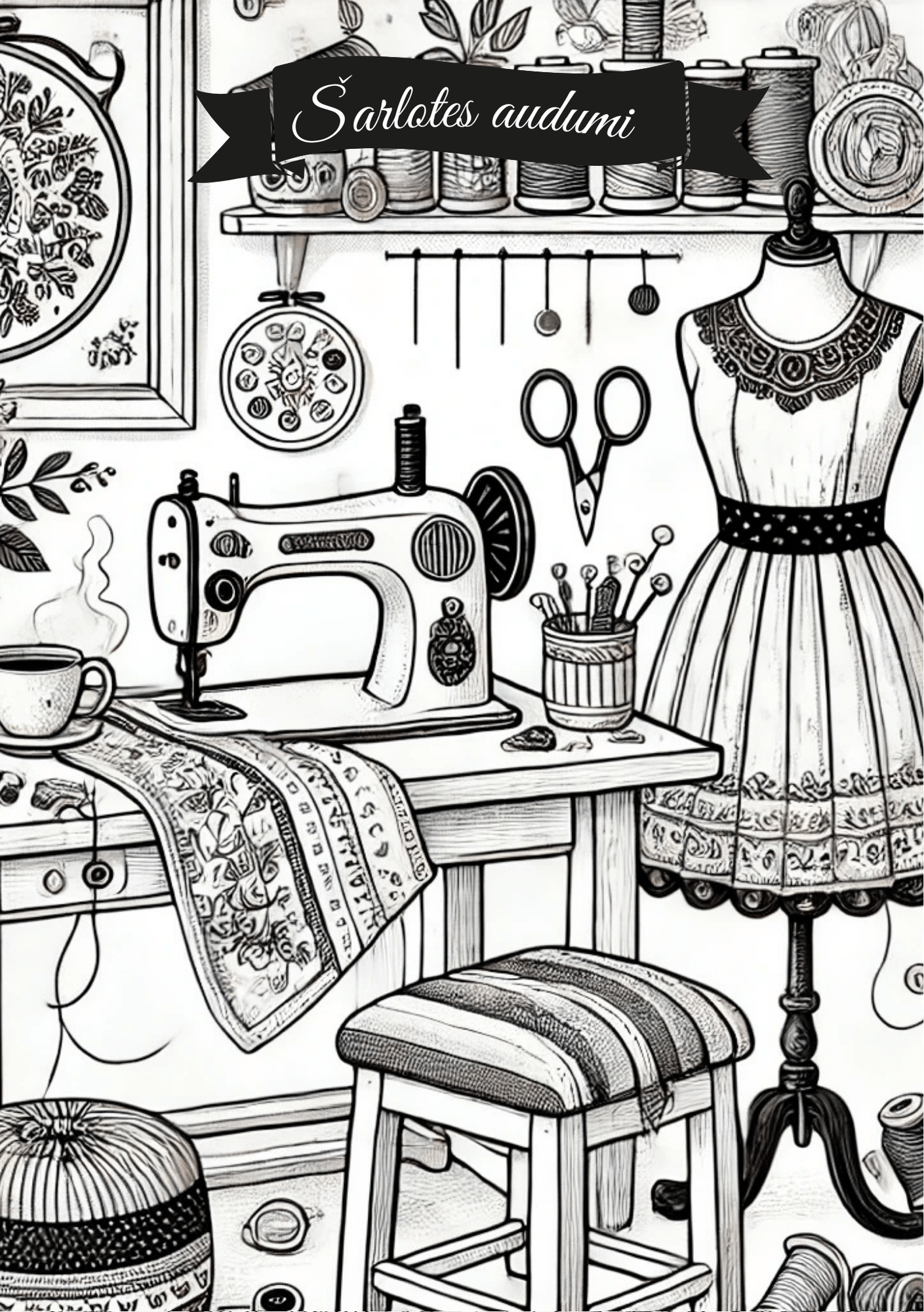 Šarlotes audumu krāsojamās lapas – Tavs mirklis radošai atelpai