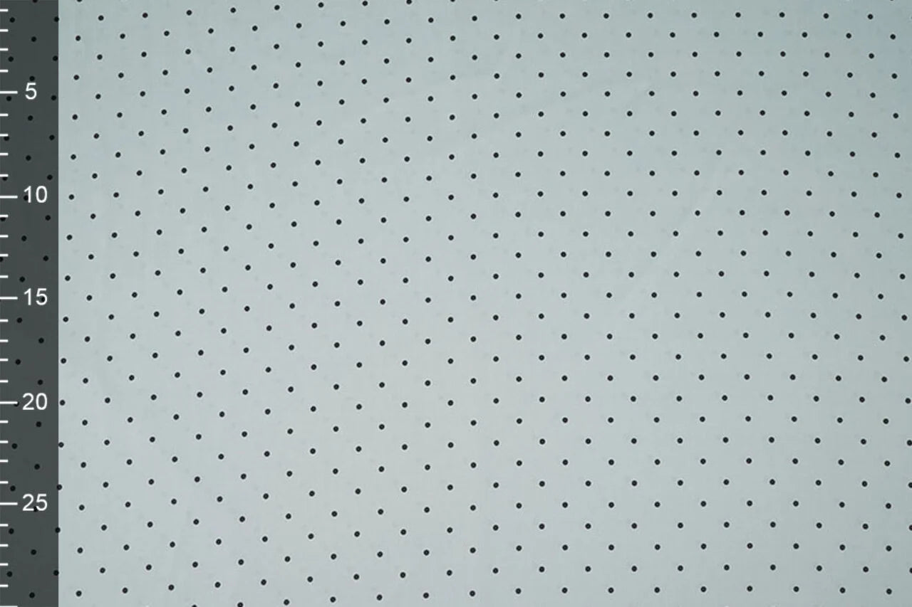 Satīns ar elastānu - punktiņi uz mint fona 90 g/m²