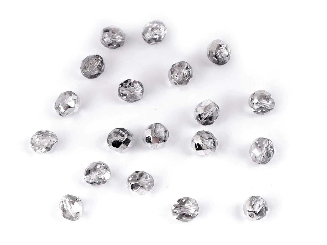 Slīpētas Čehu stikla pērlītes 8 mm - dažādas krāsas 20 g