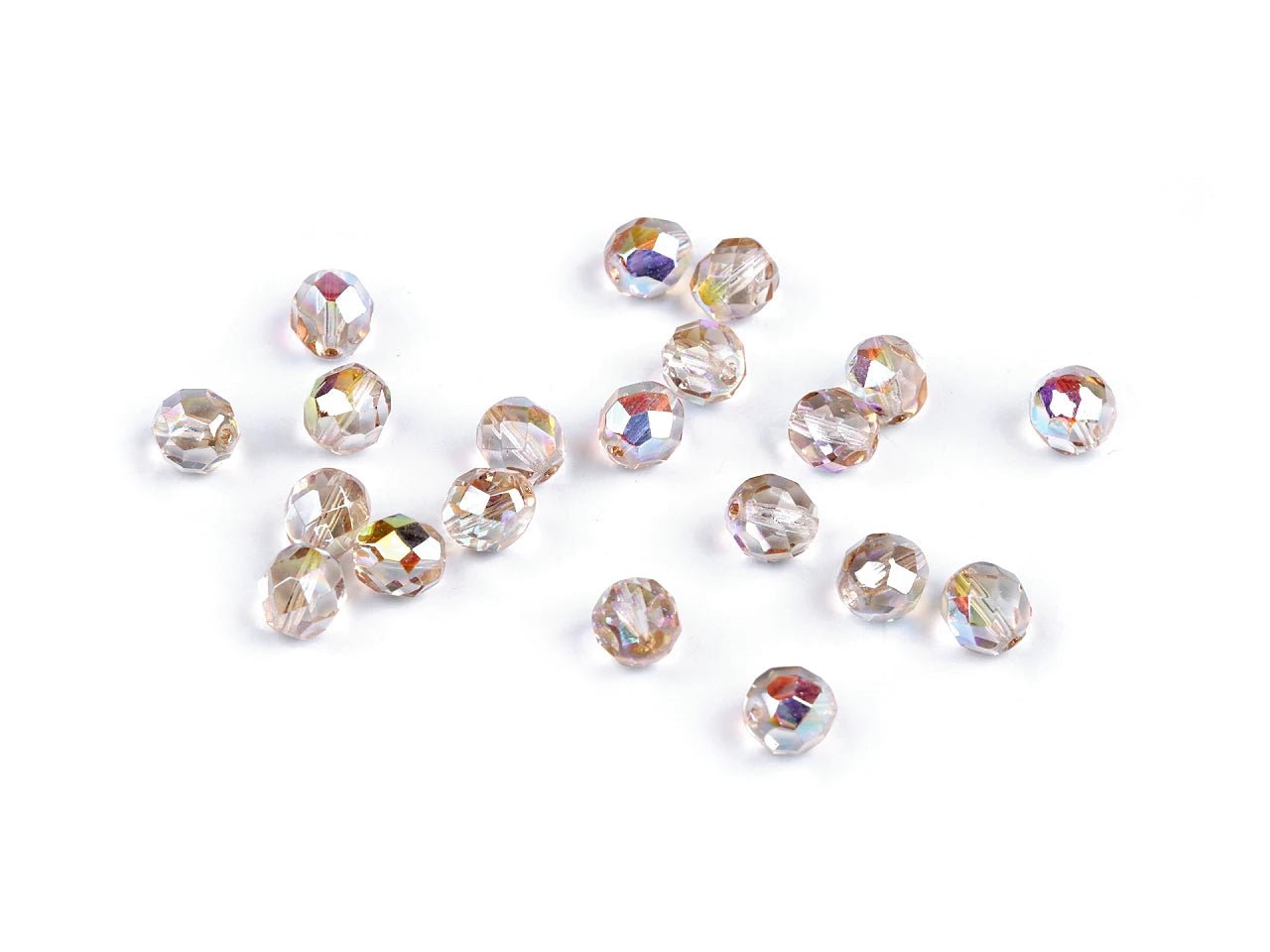 Slīpētas Čehu stikla pērlītes 8 mm - dažādas krāsas 20 g