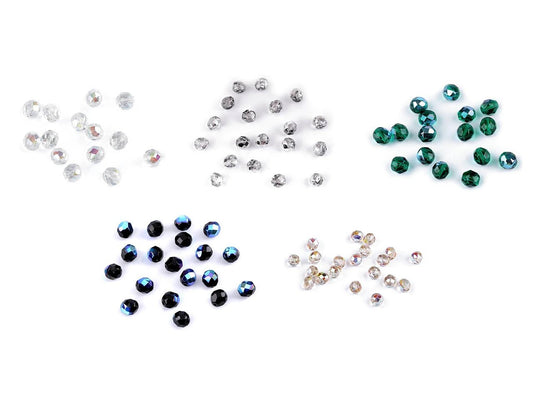 Slīpētas Čehu stikla pērlītes 8 mm - dažādas krāsas 20 g
