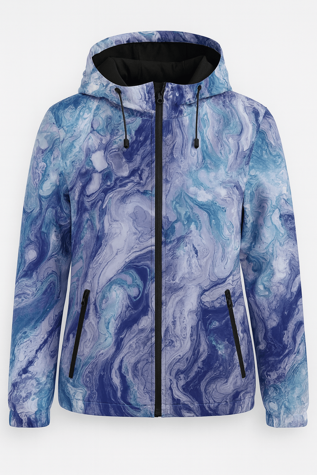 Softshell audums ar elastānu - zils akvarelis 310 g/m²