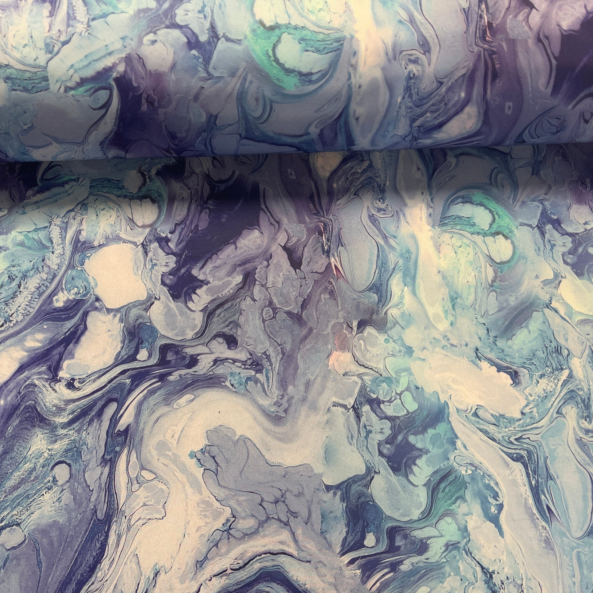 Softshell audums ar elastānu - zils akvarelis 310 g/m²