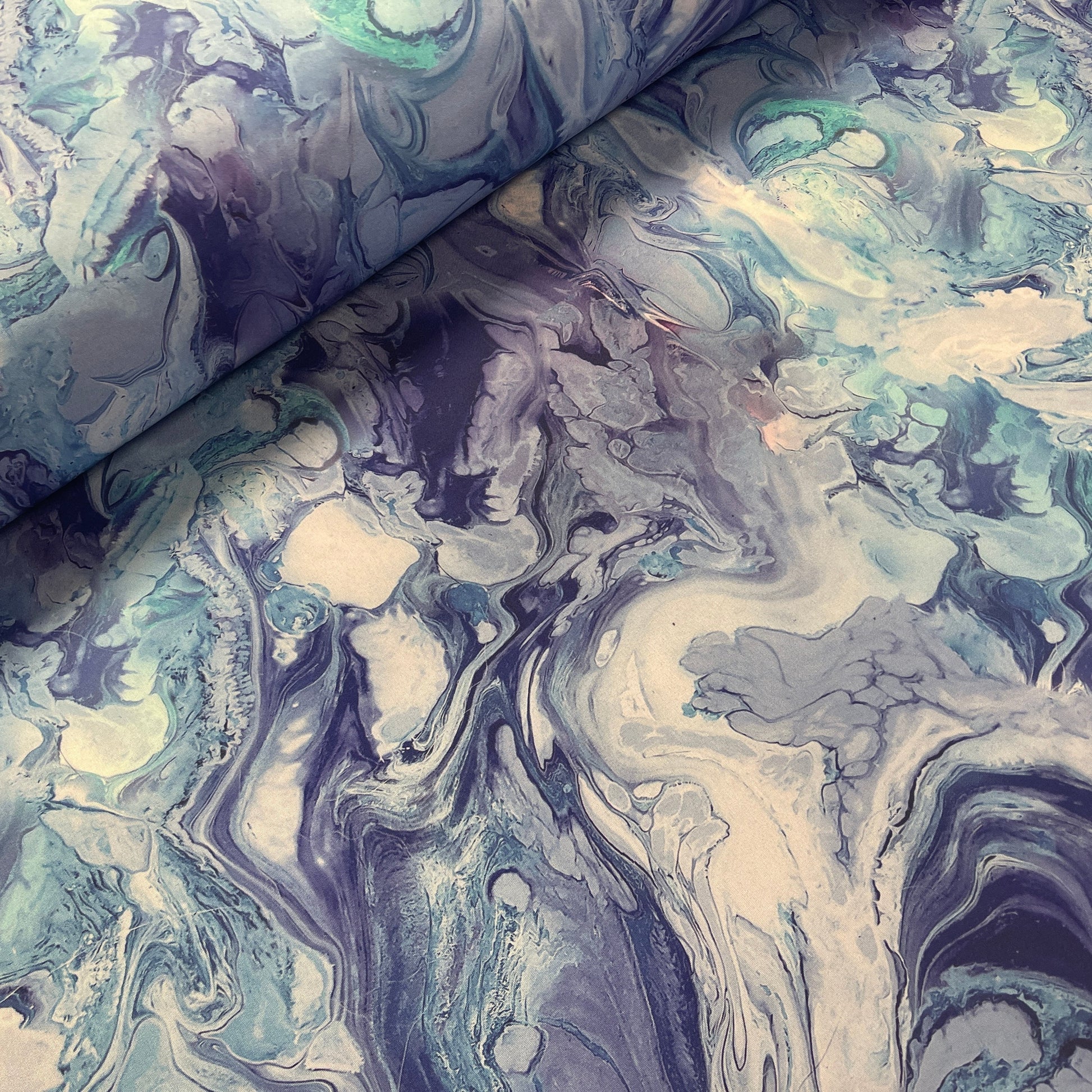 Softshell audums ar elastānu - zils akvarelis 310 g/m²