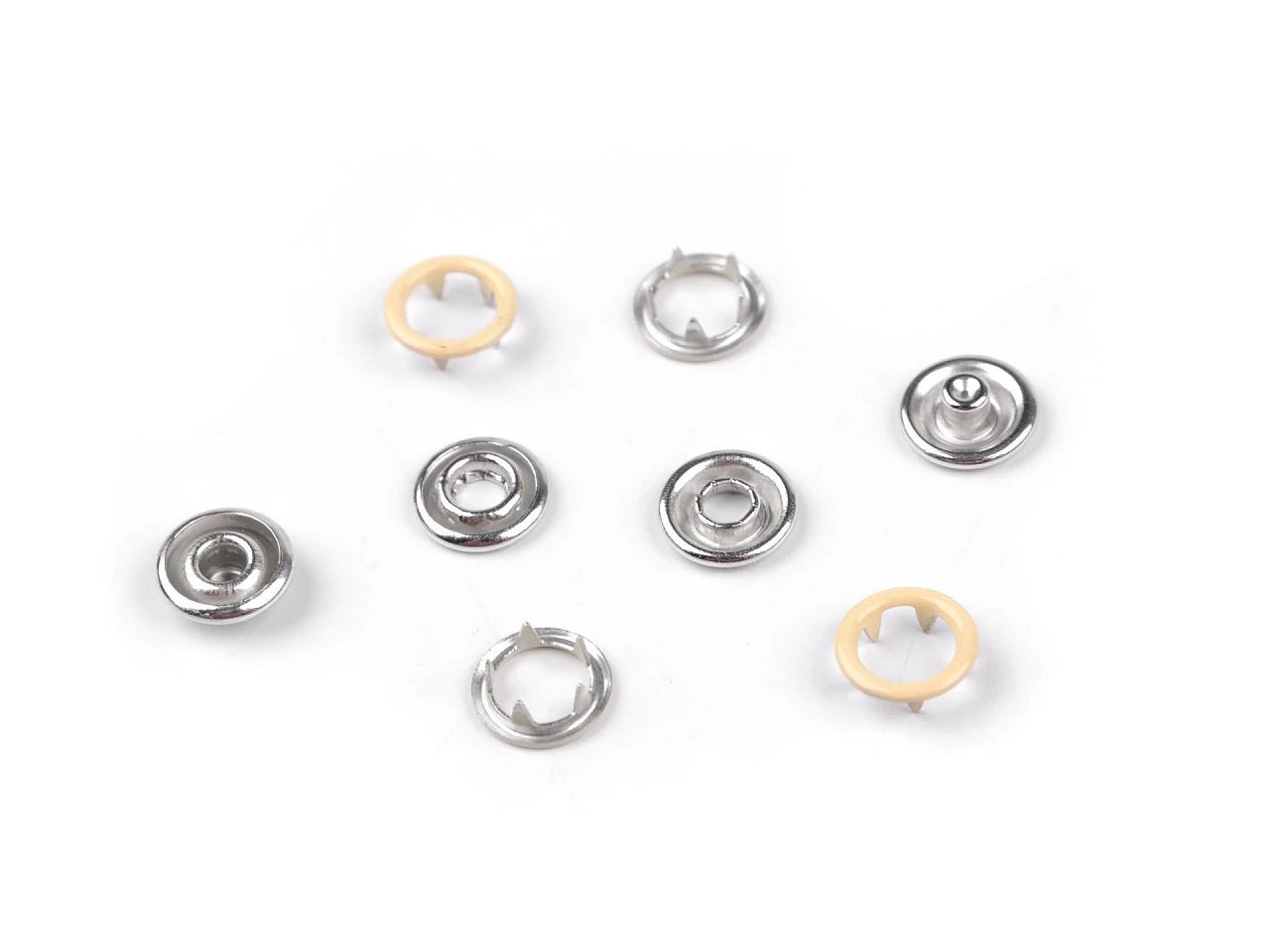 Spiedpogas metāla Ø10 mm 50 gab| dažādu krāsu