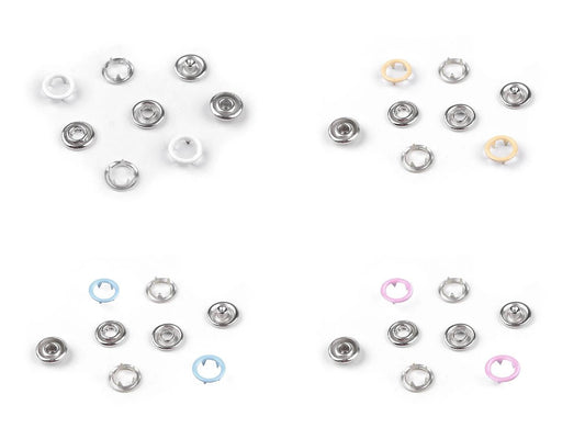 Spiedpogas metāla Ø10 mm 50 gab| dažādu krāsu