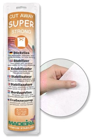 Stabilizators izgriežams augstas detalizācijas izšuvumiem Madeira Super Strong White 30 cm × 5 m