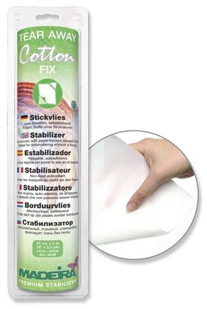 Stabilizators Madeira Cotton Fix – saplēšams ar pašlīmējošu virsmu - 30 cm × 5 m