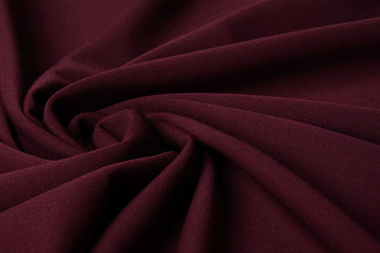 Cotton fabric with elastane - maroon 275 g/m²