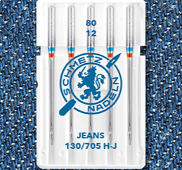 Šujmašīnu adatas džinsam SCHMETZ JEANS - Nr.80 (5gab.)