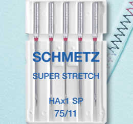 Šujmašīnu adatas ļoti elastīgai trikotāžai SCHMETZ SUPER STRETCH - Nr.75 (5gab.)