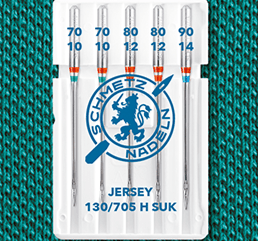 Šujmašīnu adatas trikotāžai SCHMETZ JERSEY - Nr.70/80/90 (5gab.)