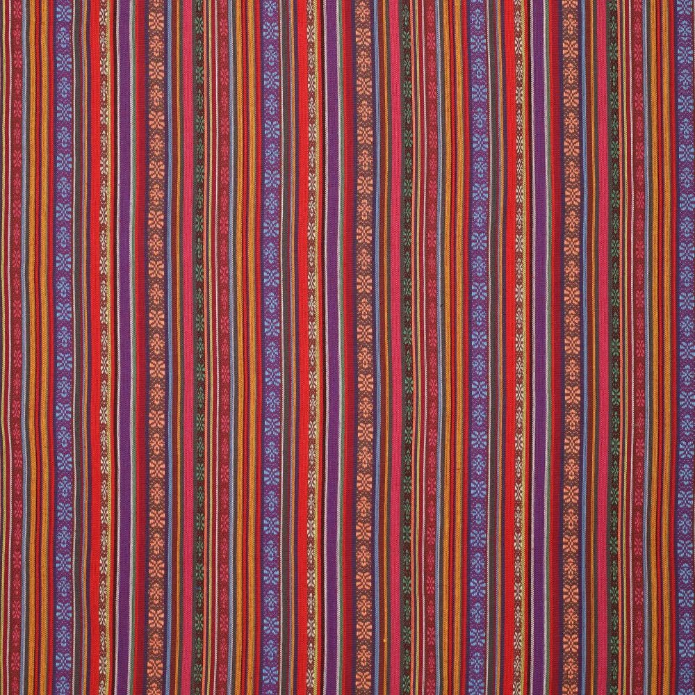 Tautiska raksta audums - sarkanie un zilie toņi 200 g/m²