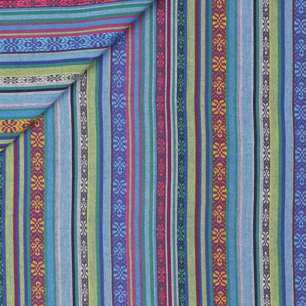 Tautiska raksta audums - zils ar zaļu 200 g/m²