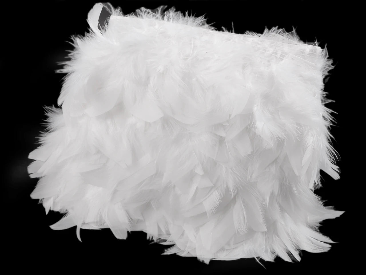 Tītara spalvu apdares lente - balta (50 cm iepakojums)