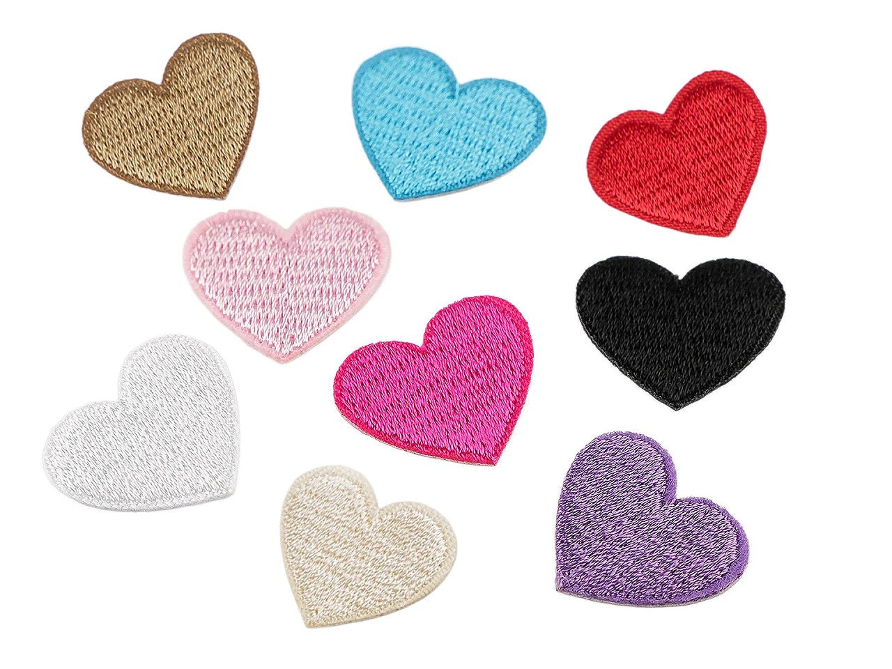 Attēls ar Uzgludināms ielāps Sirds | Izšūts dekoratīvs ielāps apģērbam 2 gab.|dažādu toņu – pieejams Šarlotes audumi