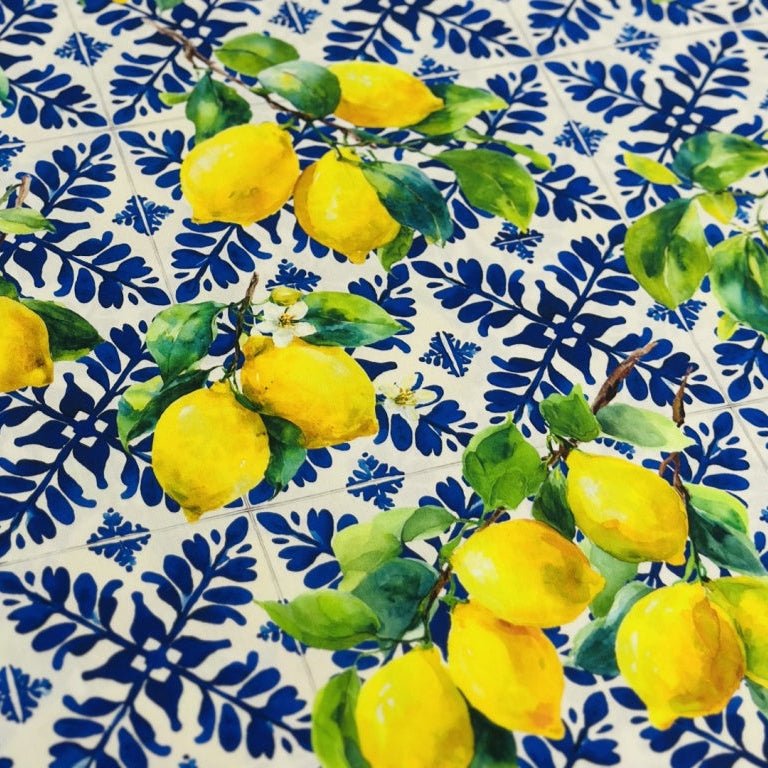 Viscose and cotton satin-citrons image - last piece 20cm – available online at Charlotte Fabrics