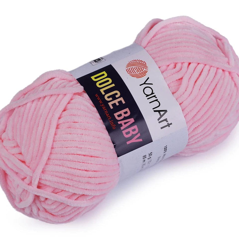 Dzija Yarn Art Dolce Baby-Zefīra dzija-rozā 85m 50g #750