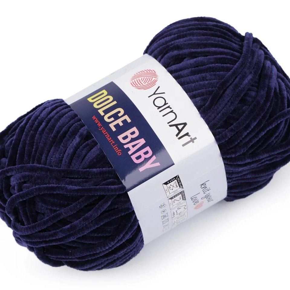 Dzija Yarn Art Dolce Baby-Zefīra dzija-tumši zila 85m 50g #756
