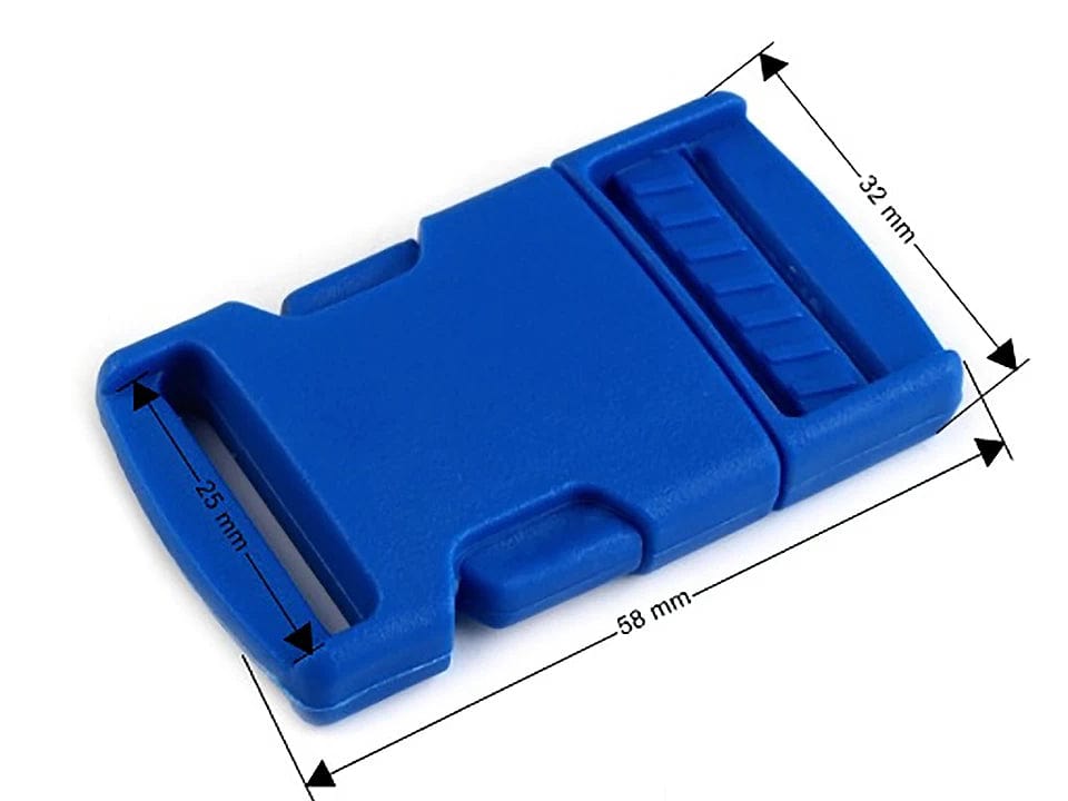 Plastmasas sprādze-savienotājs 25 mm-rudzupuķu zils( iepakojumā 5 gb)