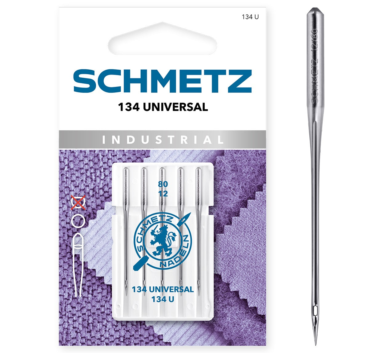 Šujamasina nõelad SCHMETZ 134 UNIVERSAAL ümaraga