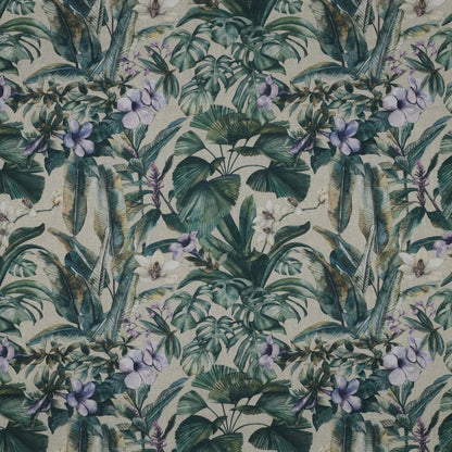 Canvas-Stoff – blaue Blumen in den Tropen, 225 g/m²