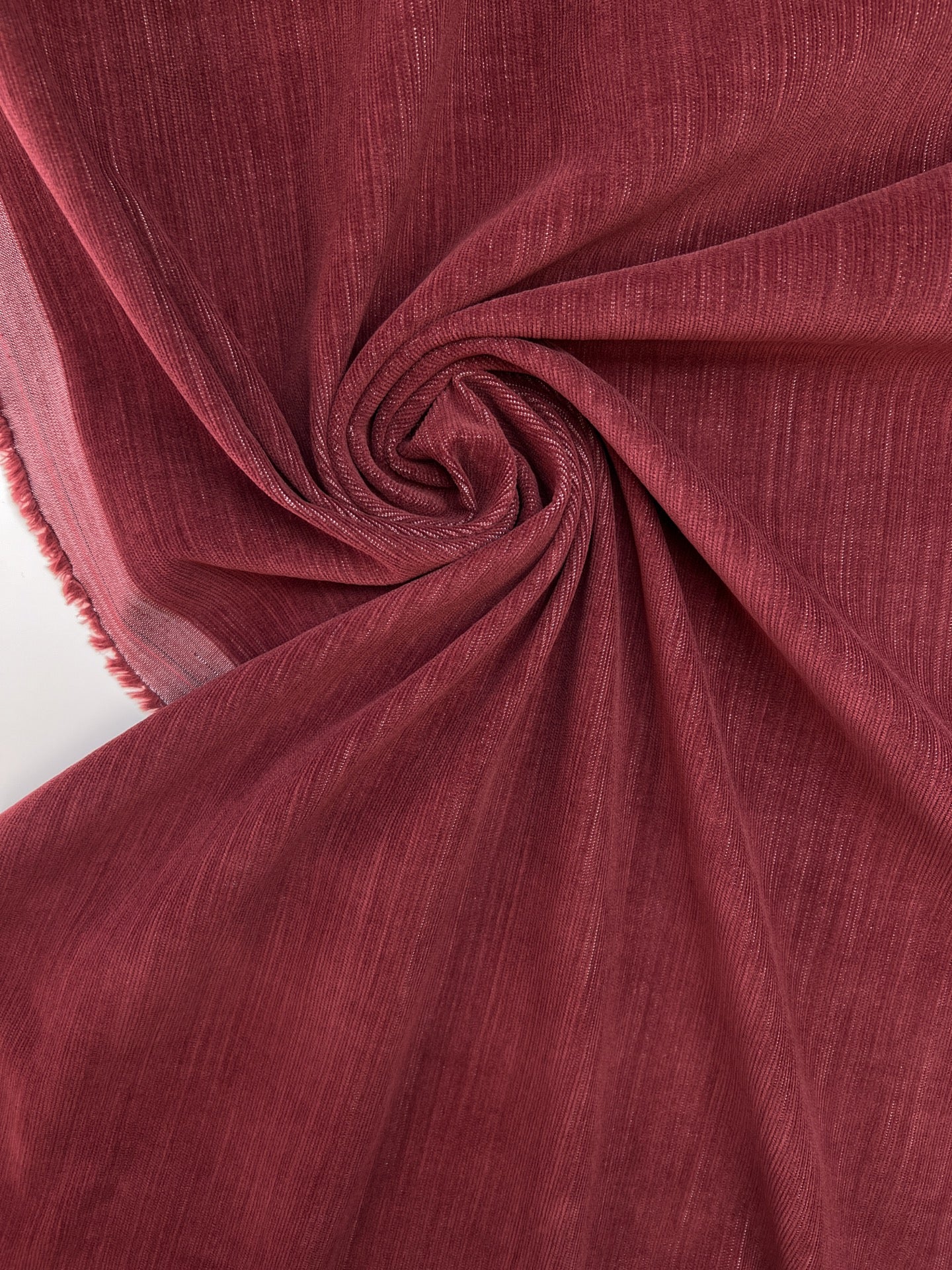 Dark red cotton velour fabric with elastane – Italy