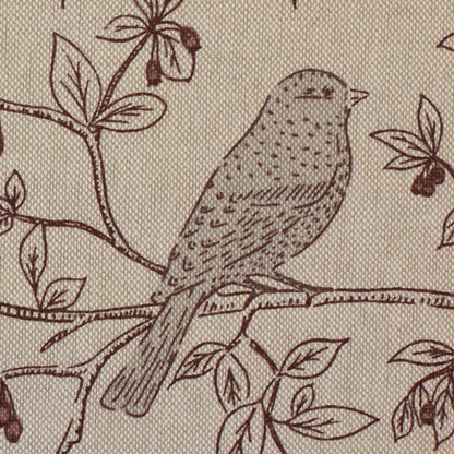 Kanvas audums-putni ar lapām 205 g/m²