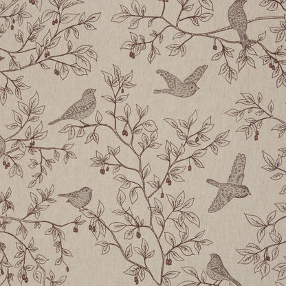 Kanvas audums-putni ar lapām 205 g/m²
