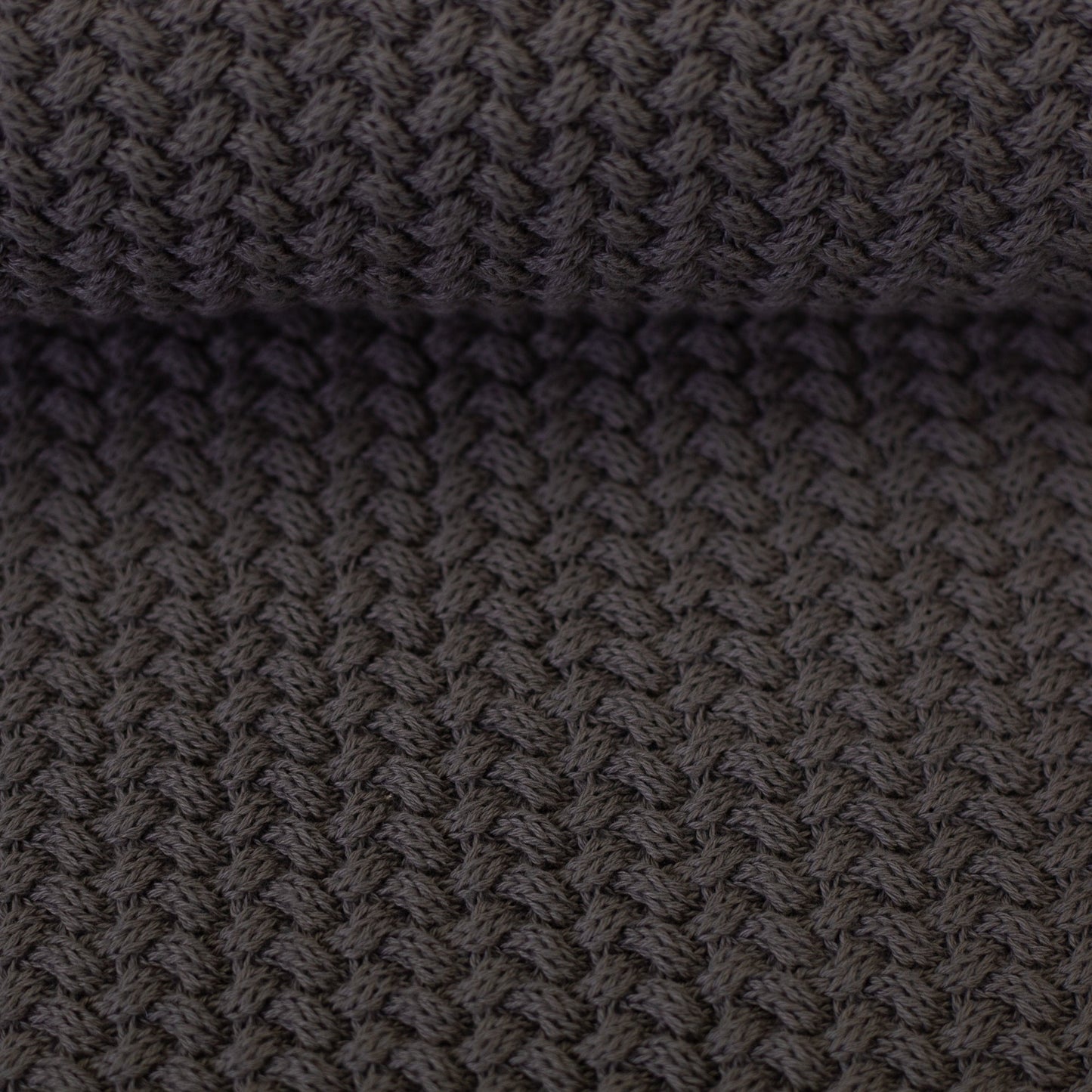 Attēls ar 100% kokvilnas adījums - tumši pelēks 525 g/m² – pieejams Šarlotes audumi