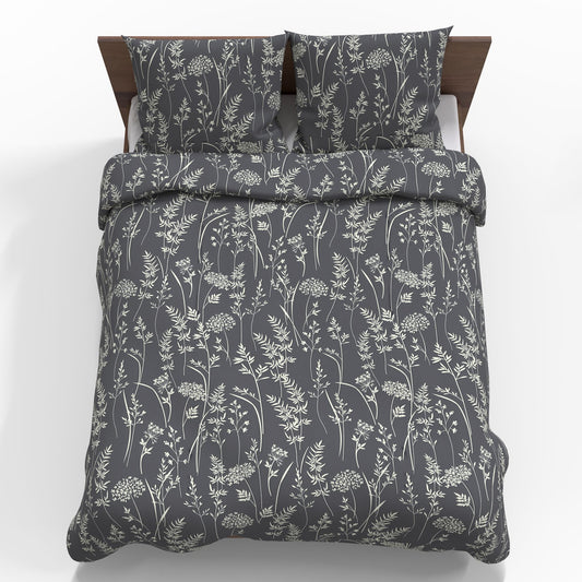 Attēls ar 100% Kokvilnas audums - botāniskais raksts 220cm 146 g/m² – pieejams Šarlotes audumi