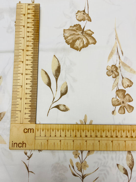 Attēls ar 100% Kokvilnas audums - brūns herbārijs 125 g/m² – pieejams Šarlotes audumi