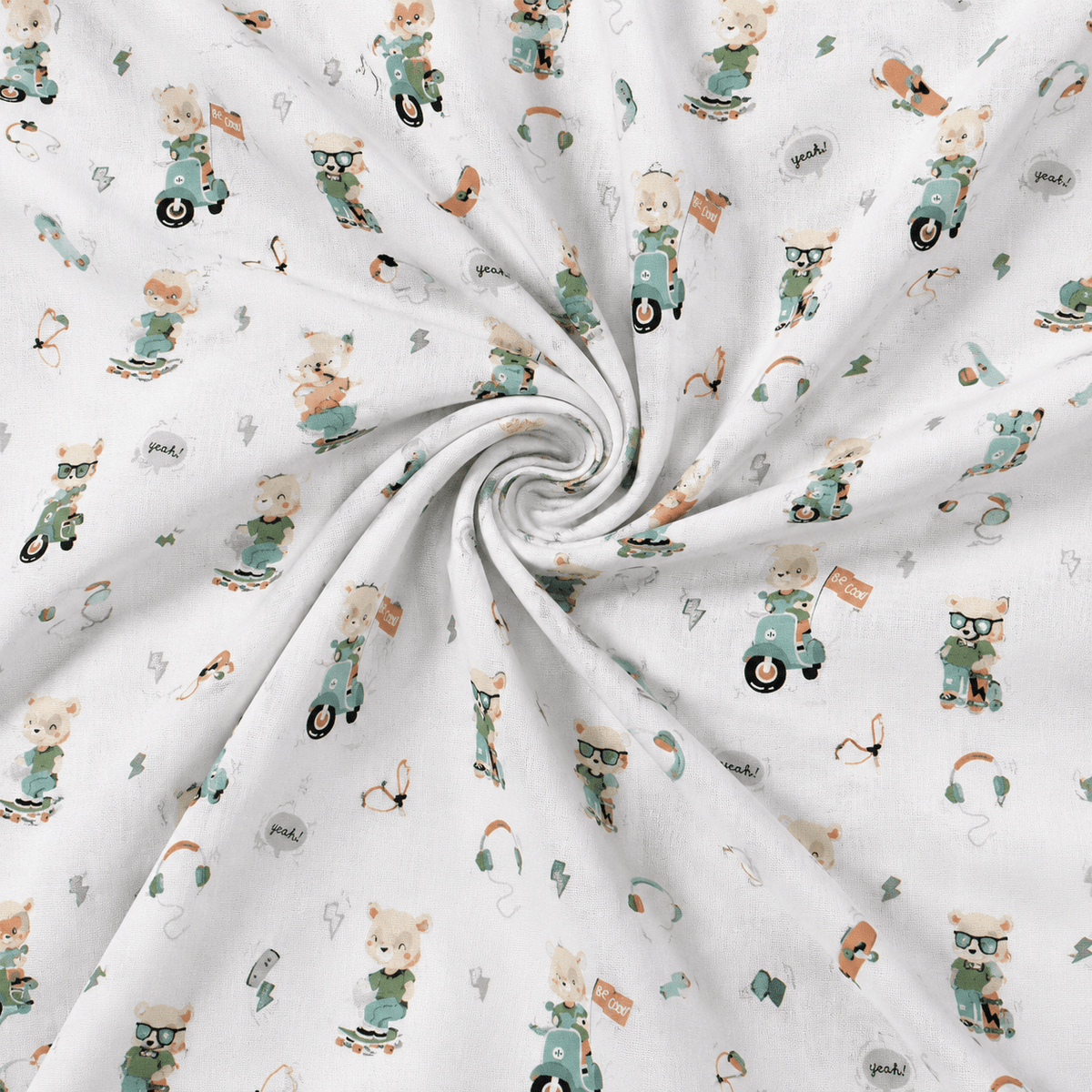 Image with 100% cotton fabric - bears, available online at Charlotte's Fabrics