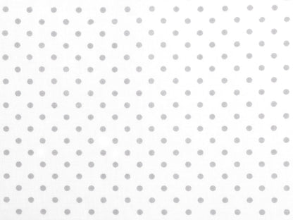 Tissu en coton 100 % à pois gris sur fond blanc (4 mm) 130 g/m²
