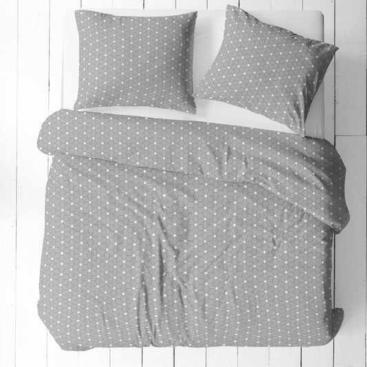 Attēls ar 100% Kokvilnas audums - pelēks ģeometrisks raksts 125 g/m² – pieejams Šarlotes audumi