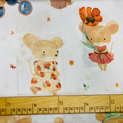 Tissu 100 % coton - souris 125 g/m²