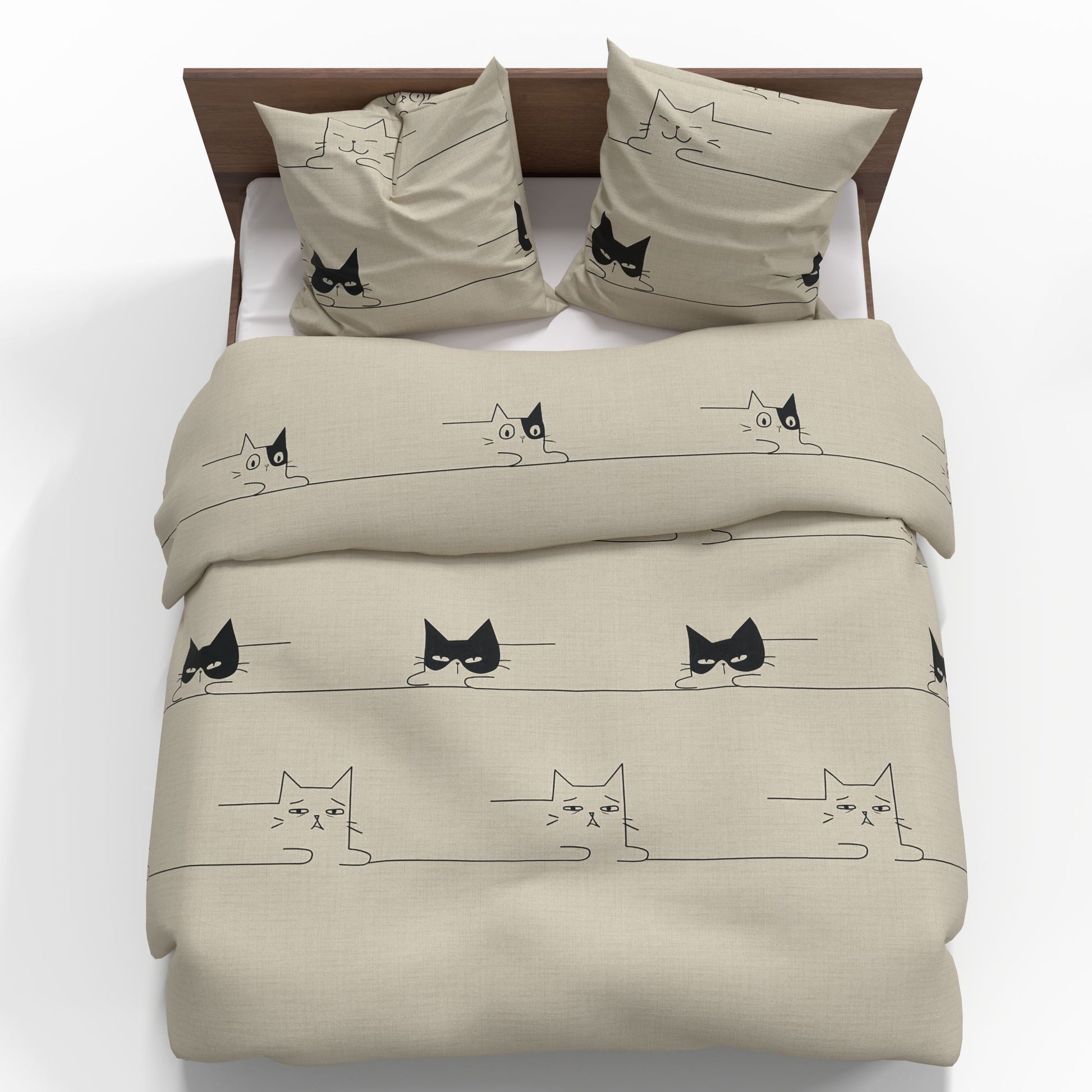 Attēls ar 100% Kokvilnas audums - rotaļīgie kaķi 220cm 146 g/m² – pieejams Šarlotes audumi