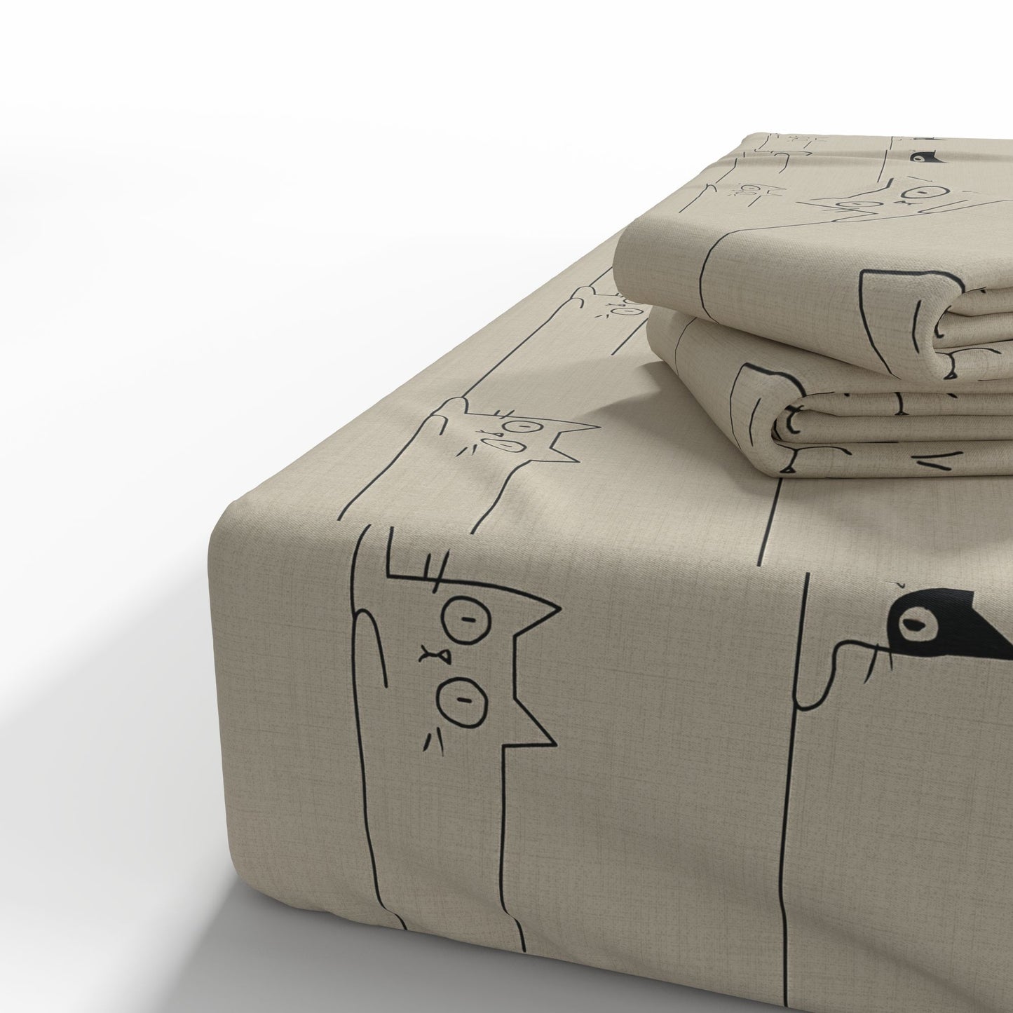 Attēls ar 100% Kokvilnas audums - rotaļīgie kaķi 220cm 146 g/m² – pieejams Šarlotes audumi