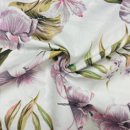 100% Cotton fabric - fragrant orchids 220cm 146 g/m²