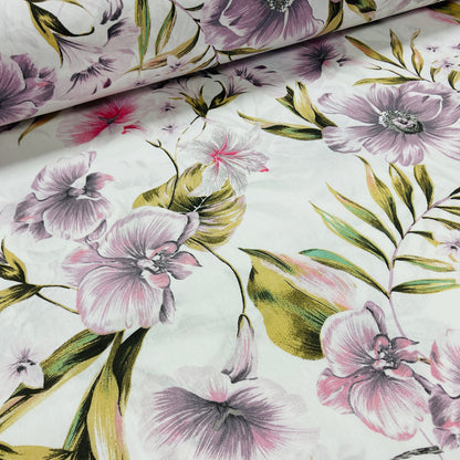 100% Cotton fabric - fragrant orchids 220cm 146 g/m²