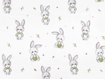 100 % tissu en coton - lapins aux longues oreilles 125 g/m²