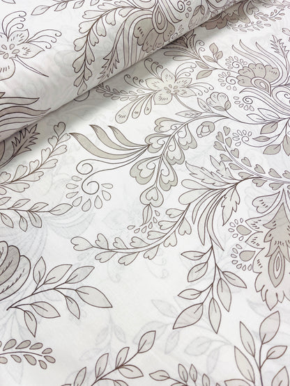 100% puuvillane kangas - lillekontuurid 220 cm 125 g/m²