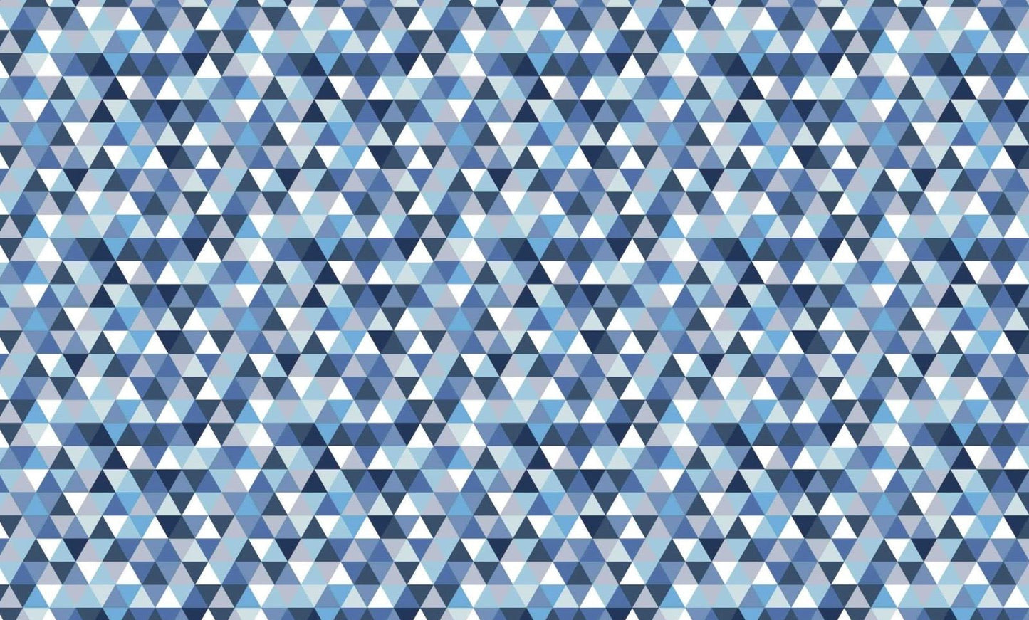 Attēls ar 100% Kokvilnas audums - zili trijstūri 125 g/m² – pieejams Šarlotes audumi